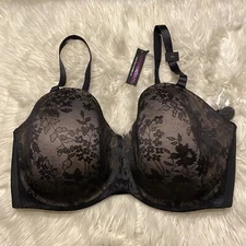 Curvy Couture 44G Bra Black Strapless Sensation Multiway Underwire NEW