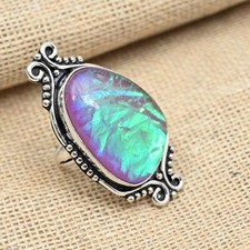 Pink Triplet Opal Gemstone Handmade 925 Sterling Silver Ring Jewelry