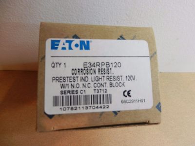 Eaton Cutler Hammer E34RPB120 30.5MM NO / NC Push to Test Pilot Indicating Light