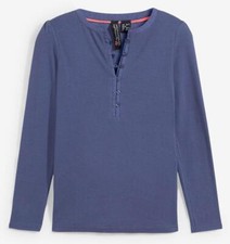 Ripp-Umstandsshirt Ripp-Stillshirt Bio-Bamwolle Gr 44/46 Indigo Damen Bluse Neu*