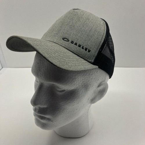Oakley Snapback Hat Adjustable Mesh Gray/Black Cap - Picture 5 of 6