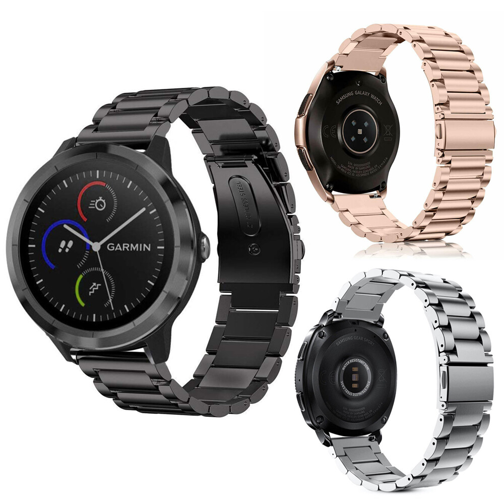SUNDAREE Cinturino Orologio In Acciaio Inox 20mm Nero - Compatibile Garmin Vivoactive 6/5/3, Venu, Forerunner 245/645, Sq 2 E Altri - Con Strumento - 3