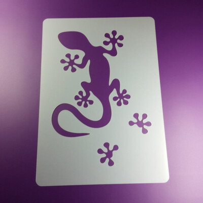 A5 Schablone Gecko mit Spuren - BV582