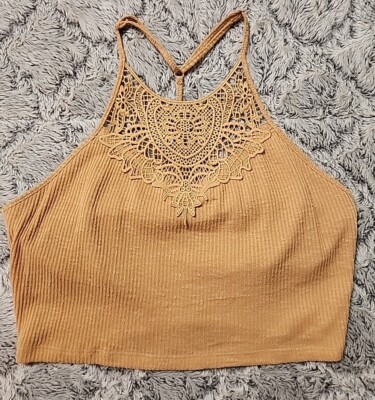 mustard crochet top