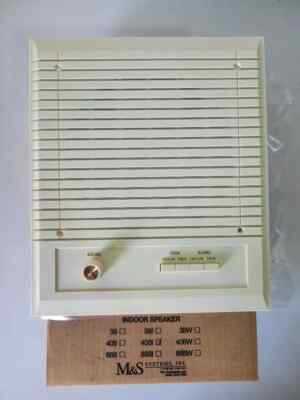 M&S Systems Model 408 Ivory White Wall Intercom Indoor Speaker - New In Box