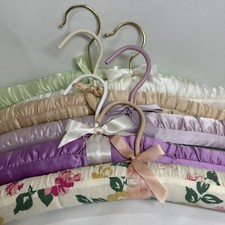 Lot of 6 Soft Padded Fabric Hangers - Clothes Lingerie Sweater Delicates