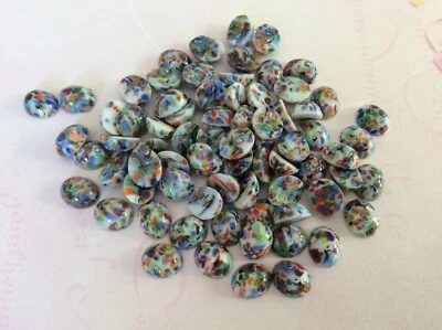 Cabinas planas checas ovaladas de colección Millefiori sin laminar 10x8 mm paquete de 8 artesanías