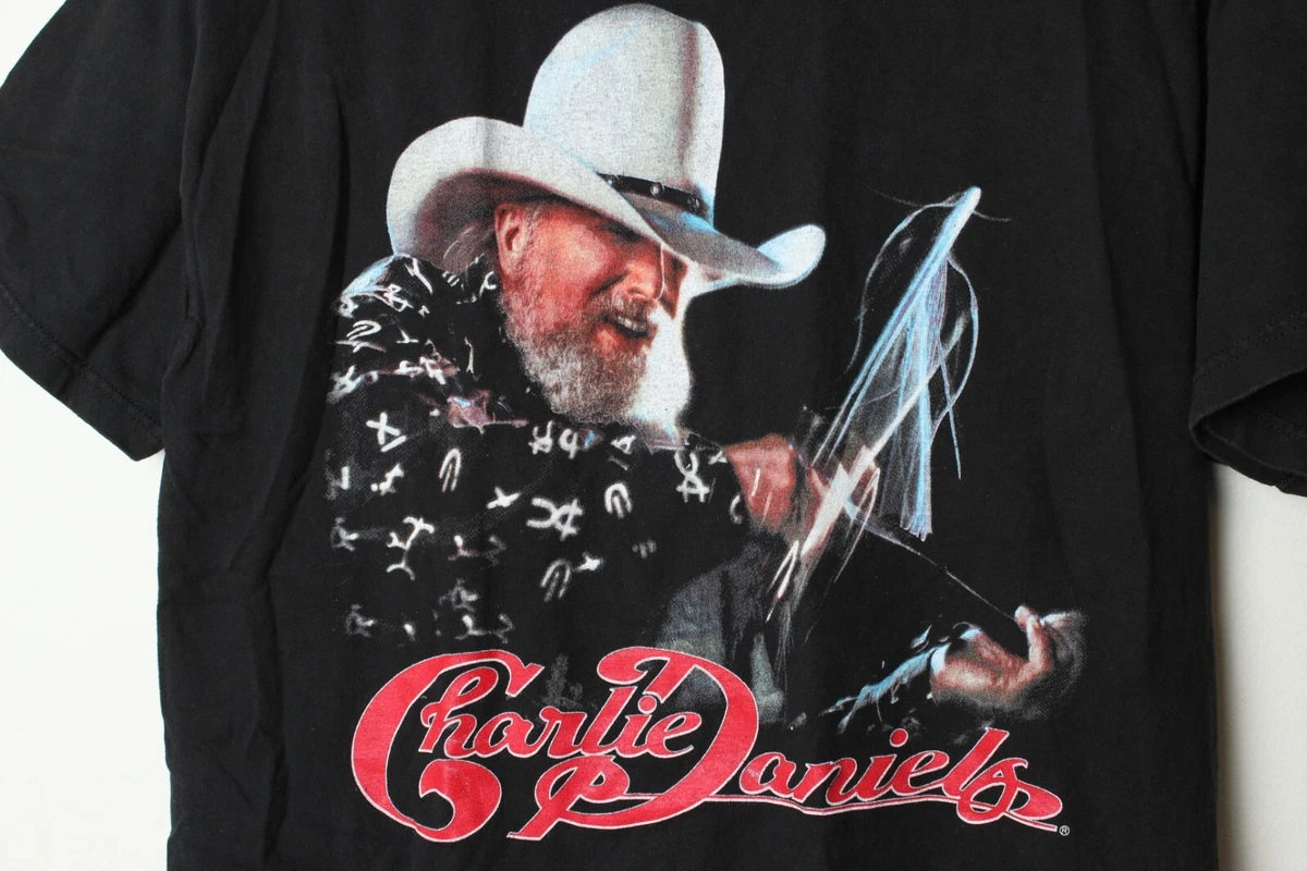 Vintage 90s Y2K Charlie Daniels Tour T shirt L