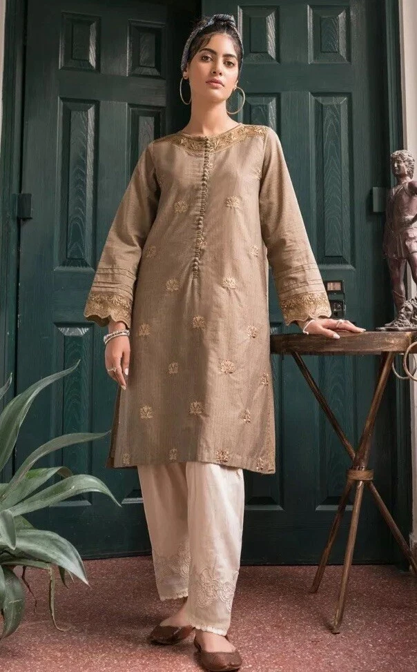 Pakistani Ethnic By Outfitters Branded Kurta Rozana With Embroidery Bnwt |  eBay