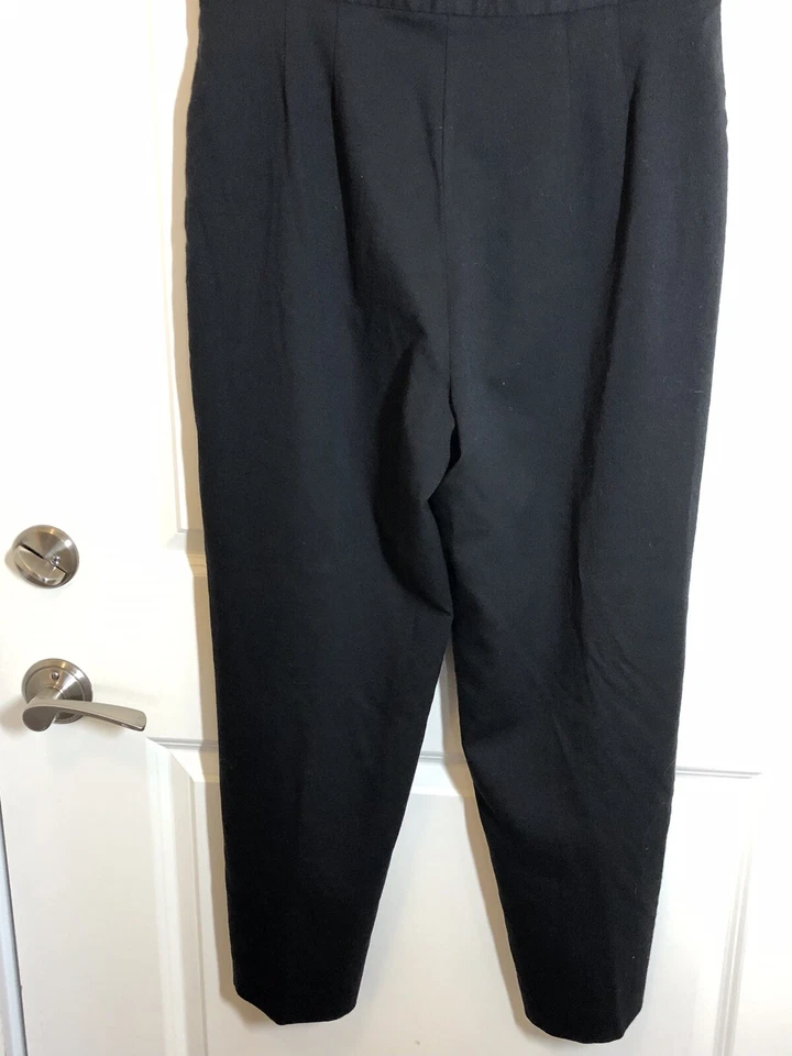 L.L. Bean Pants Para Mujer 14P Negro Mezcla Lana Crepé Plisado Vestido Informal Carrera Foto 4 de 4
