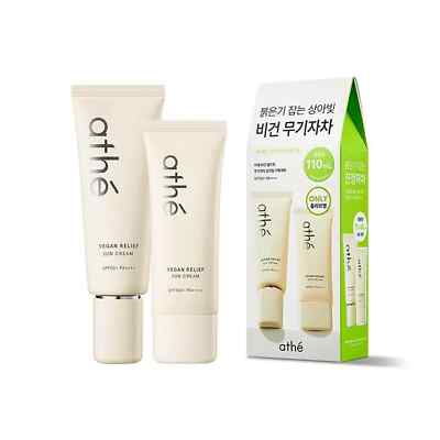 ATHE Vegan Relief Sun Cream Special Set - 70ml + 40ml - LSF50+ PA++++ - K-Beauty