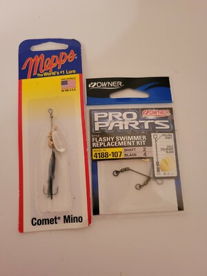1 Mepps Comet Mino 1/9 oz Shad, 1 Owner Pro Parts Flashy Swim Replace