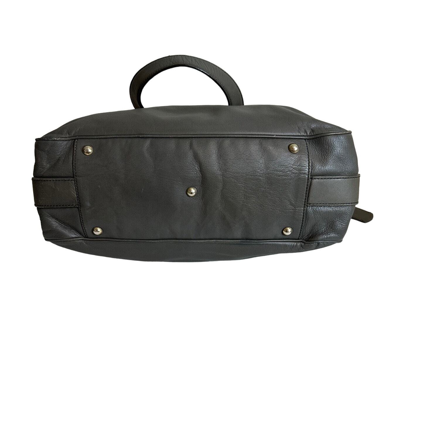 Borsa Yves Saint Laurent Rive Gauche grande con manico superiore in pelle grigia Chevre