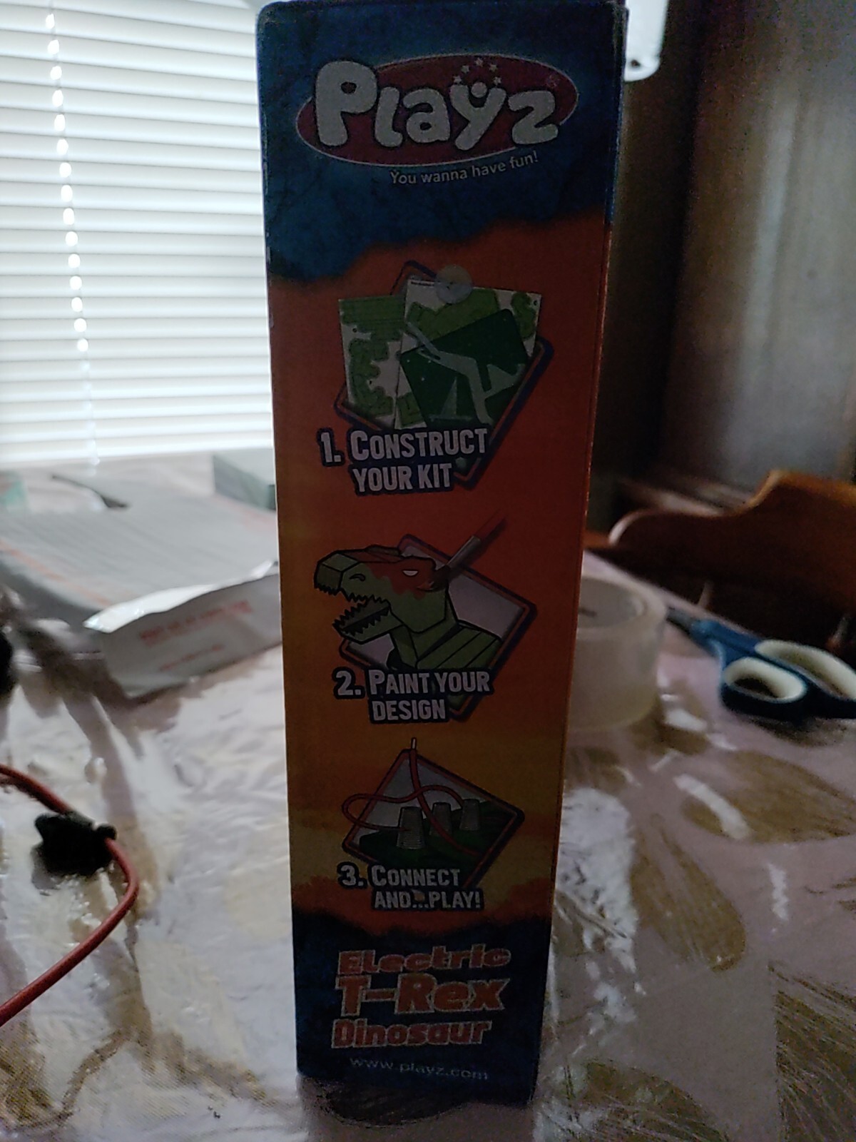 Playz Electric T Rex Dinosaur DIY Dino Construction and Paint Your Design Age 8+