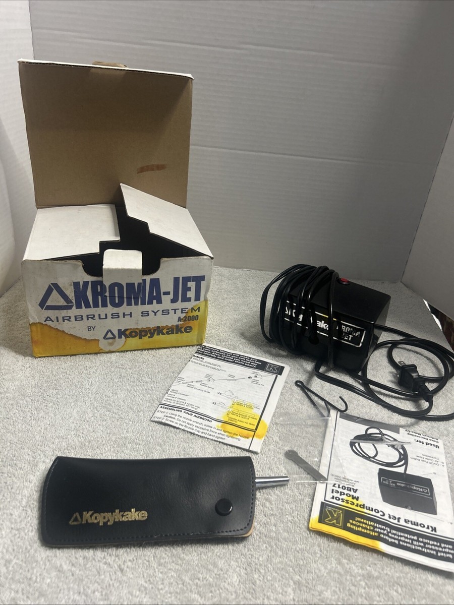 Lot aérographe ancien Kopykake Kroma Jet modèle A-2000 testé fonctionne
