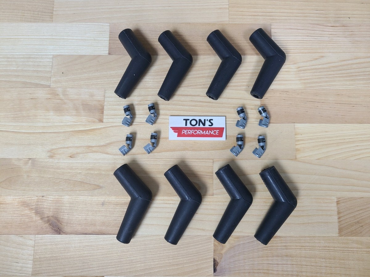 8) pack 65 Degree 115 Spark Plug Wire Boots With Terminals Wire