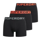 Superdry Boxer Shorts 3 Pack Underwear Mid Length Triple Pack Black Orange