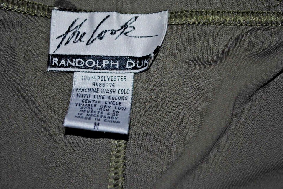 Pantalones para mujer Randolph Duke verde oliva pierna ancha poliéster talla M Foto 3 de 3