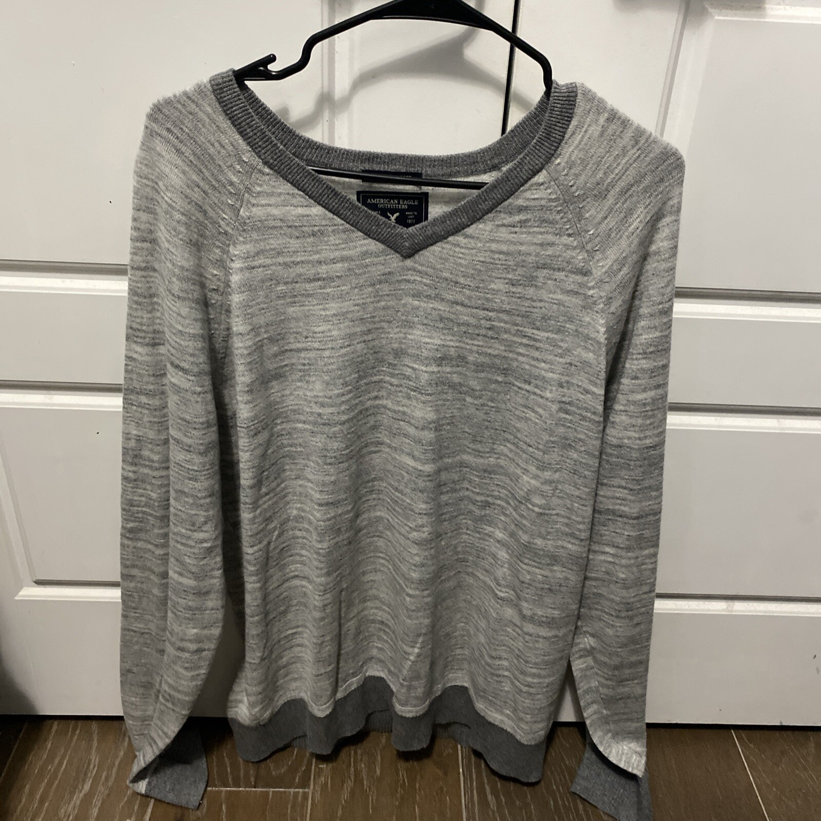 American Eagle Grey Sweater Pullover Seriously So… - image 1