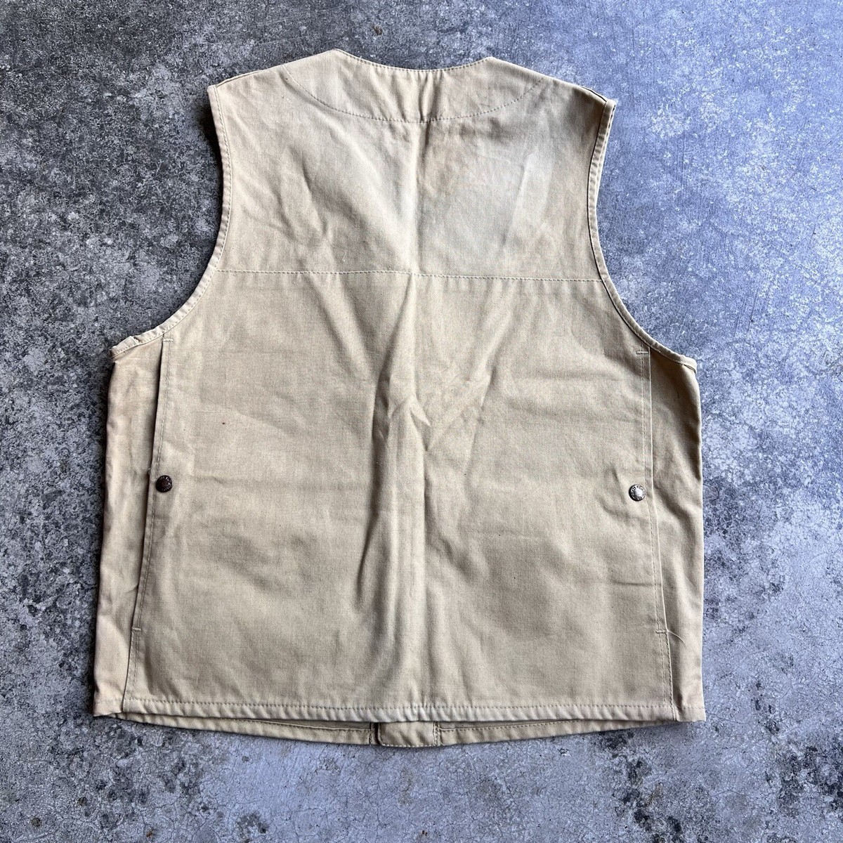 【希少】FILSON TinCloth アウトドアベスト Made in USA 70年代 70s 80年代 80s フィルソン ベージュ アウトドア