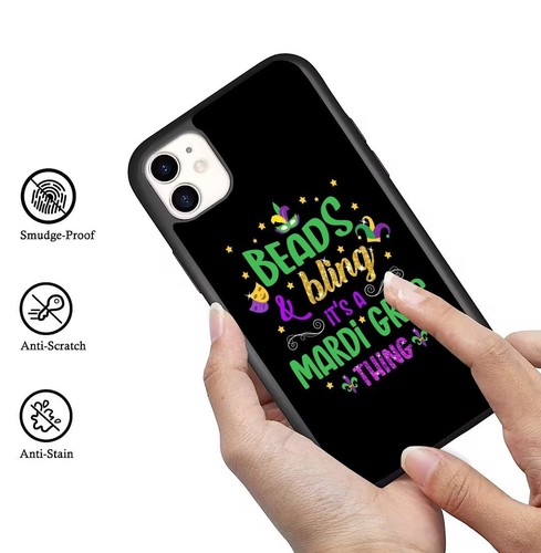 For Samsung Galaxy Apple iPhone 14 15 Hard Phone Case Beads Blling Mardi - Picture 25 of 25