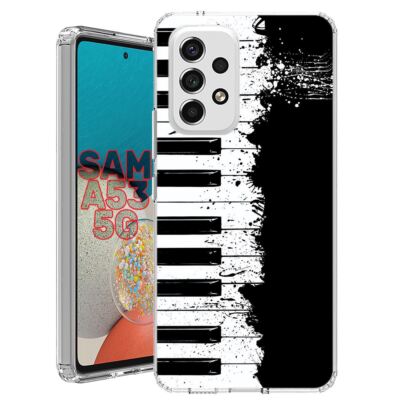 For Samsung Galaxy A23 5g A52 A53 TPU Case Cover+Glass(Piano Splash)