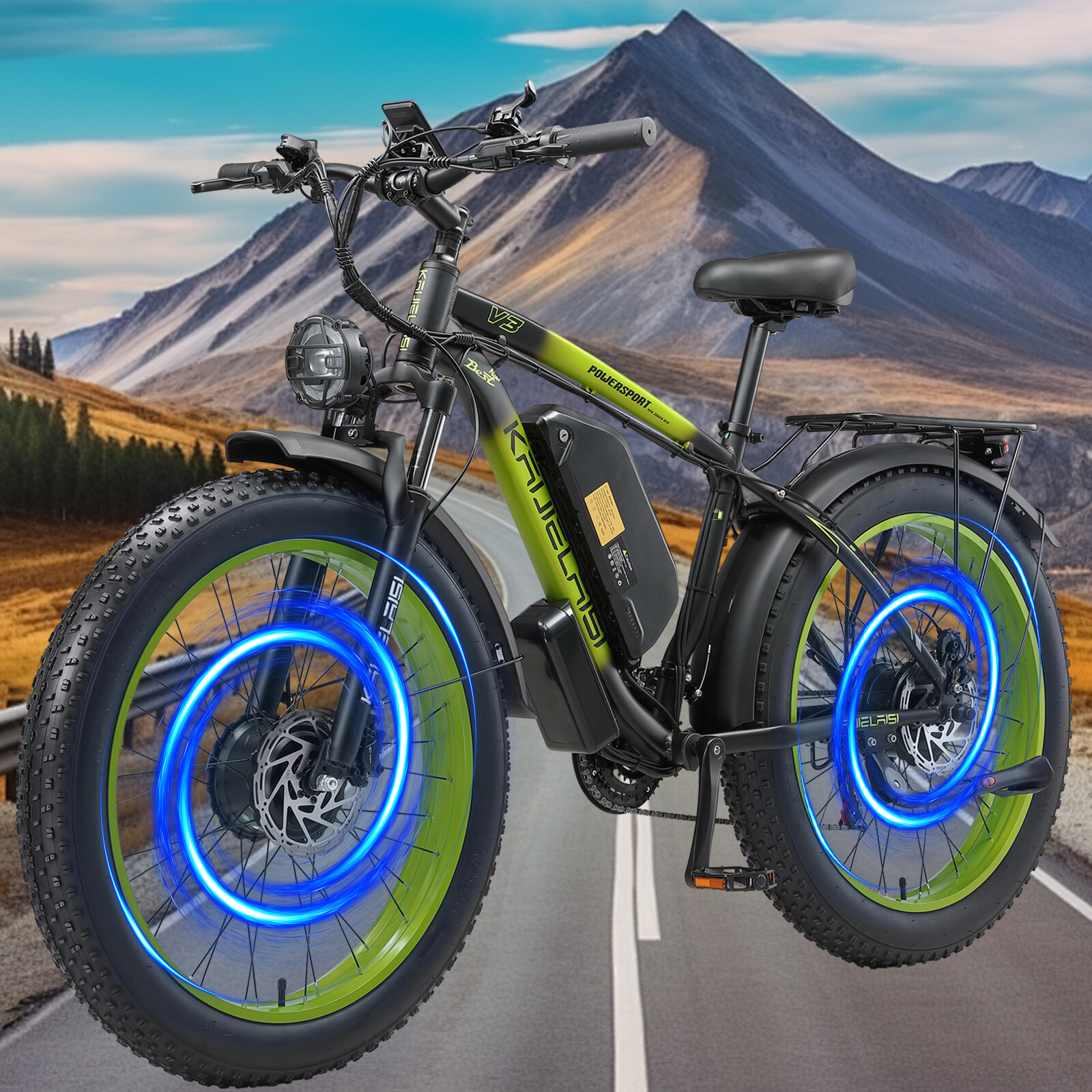 KETELES 26 Fat Tire E-Bike 35MPH AWD 2000W 48V 23Ah Mountain Bike for Adults