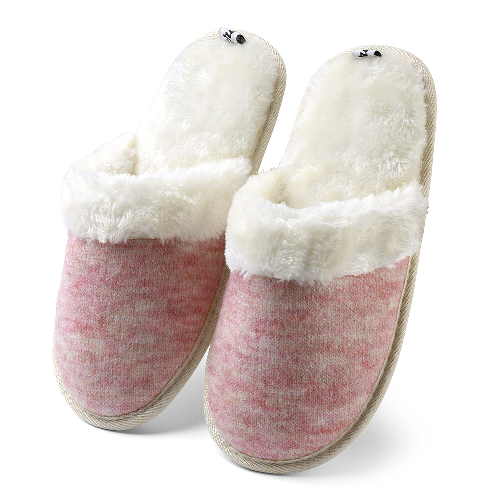 SAOLA Pantofole slip on da donna rosa peluche morbide e calde lavorate a maglia twill suola morbida scarpe da interno