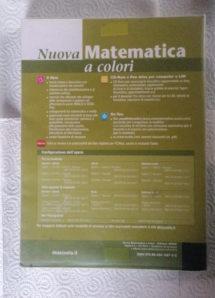 Nuova matematica a colori 2 ediz. verde con espansione online e DVD - Immagine 2 di 2