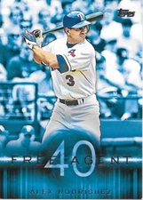 2015 Topps ALEX RODRIGUEZ  Free Agent 40 -TEXAS RANGERS- #F40-9