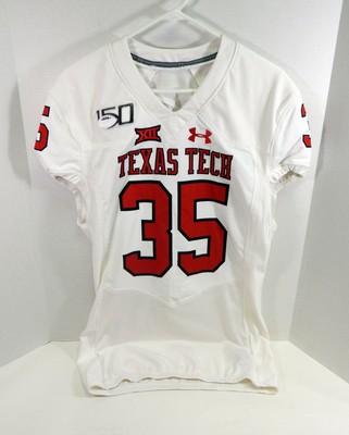 2019 Texas Tech #35 Game Used White Jersey 150 Patch 46 600