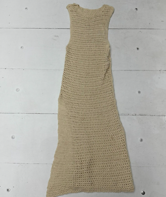 Shein Beige Crochet Knit Sleeveless Tank Dress Womens One Size | eBay Shein Beige Crochet Knit Sleeveless Tank Dress Womens One Size | eBay
