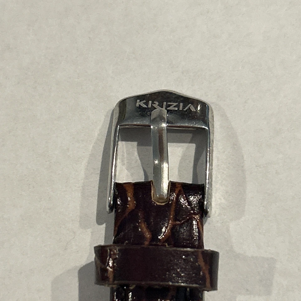 KRIZIA Brown Leather 54 Diamonds Watch  Foto 3 de 4