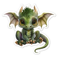 Baby Green Dragon, Vinyl Decal Sticker, Indoor Outdoor, 3 Sizes, 9938