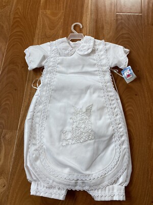 NWT Baby Boy Infant Baptism White Outfit Ropon De Bautizo Para
