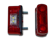 PAIR RED LED LIC. NUMBER PLATE MARKER TAIL LIGHTS FOR TRUCK LORRY DAF BUS SCANIA