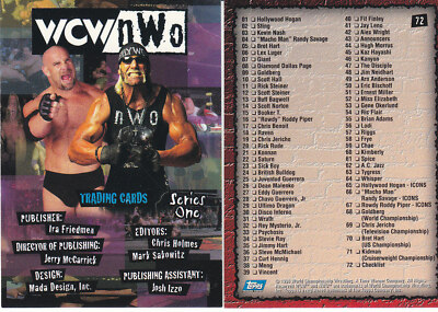 WCW カード 72枚 WCW / NWO ( 1998 Series 1 ) TOPPS WRESTLING CHECKLIST CARD