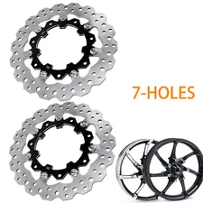  2 pcs Floating 11.8" Front Brakes Rotor for Harley 09-19 Touring OEM: 41500007