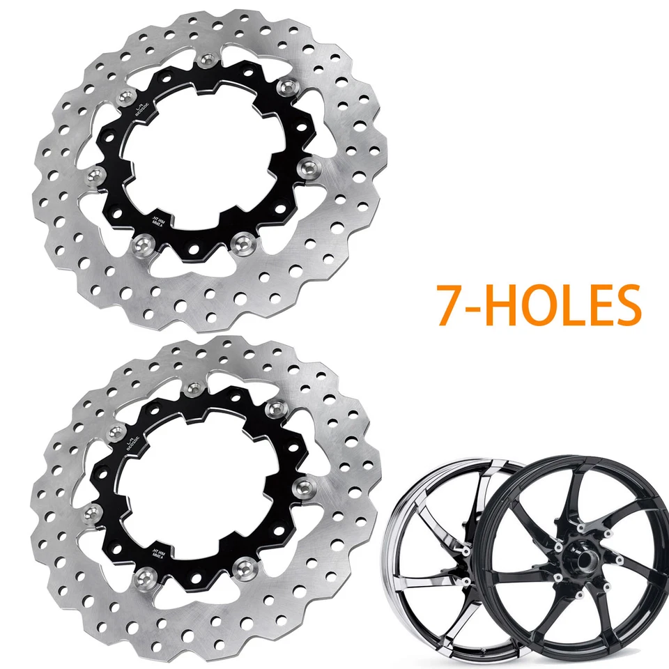 11.8" Floating Black Front Brake Rotor for Harley 09-later Touring Ultra Limited - Image 2 of 4