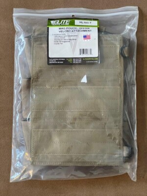 ELITE SURVIVAL HL103-T Hook/Loop Attached Triple Mag Pouch For 223/556/308 Tan