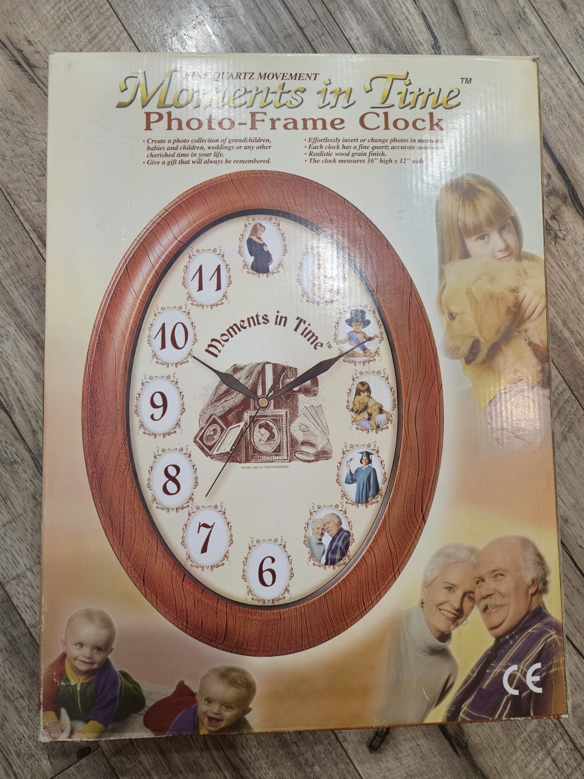 Vintage 1999 Moments in Time Wall Clock Picture Frame - NEW - Open Box