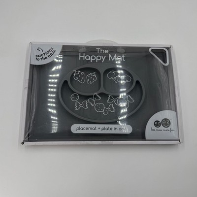 ezpz The Happy Mat Silicone Suction Placemat and Plate, Grey