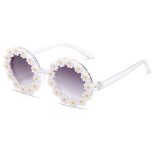 Fbhlz Round Flower Sunglasses For Girls Flower Shaped Cute Glasses Uv 400
