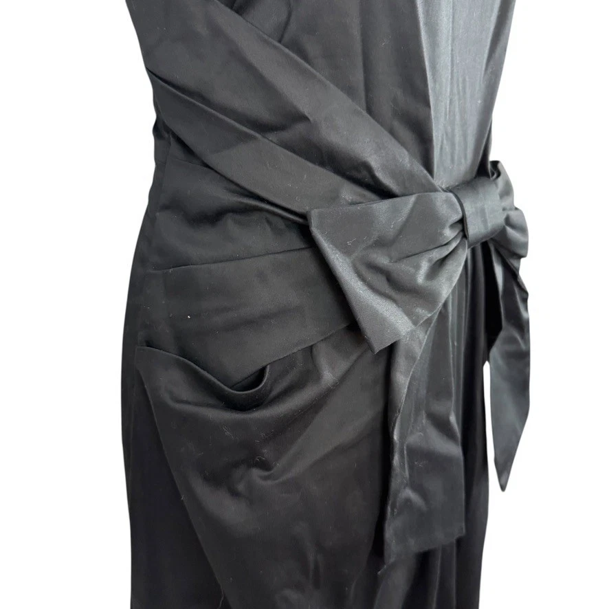 Abito donna Kate Spade New York Little nero senza maniche fiocco lunghezza ginocchio tg 8