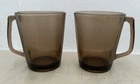 Vintage PYREX Coffee Mug Set Of 2 Smoked Amber Fireside New York Corning 1400
