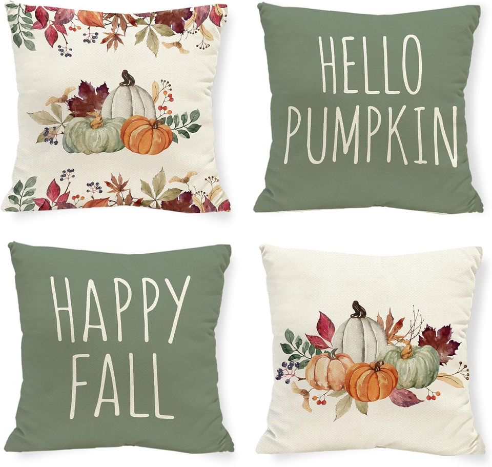 Thanksgiving Harvest Pumpkin Happy Fall Pillow Covers 18X18 Inch ...