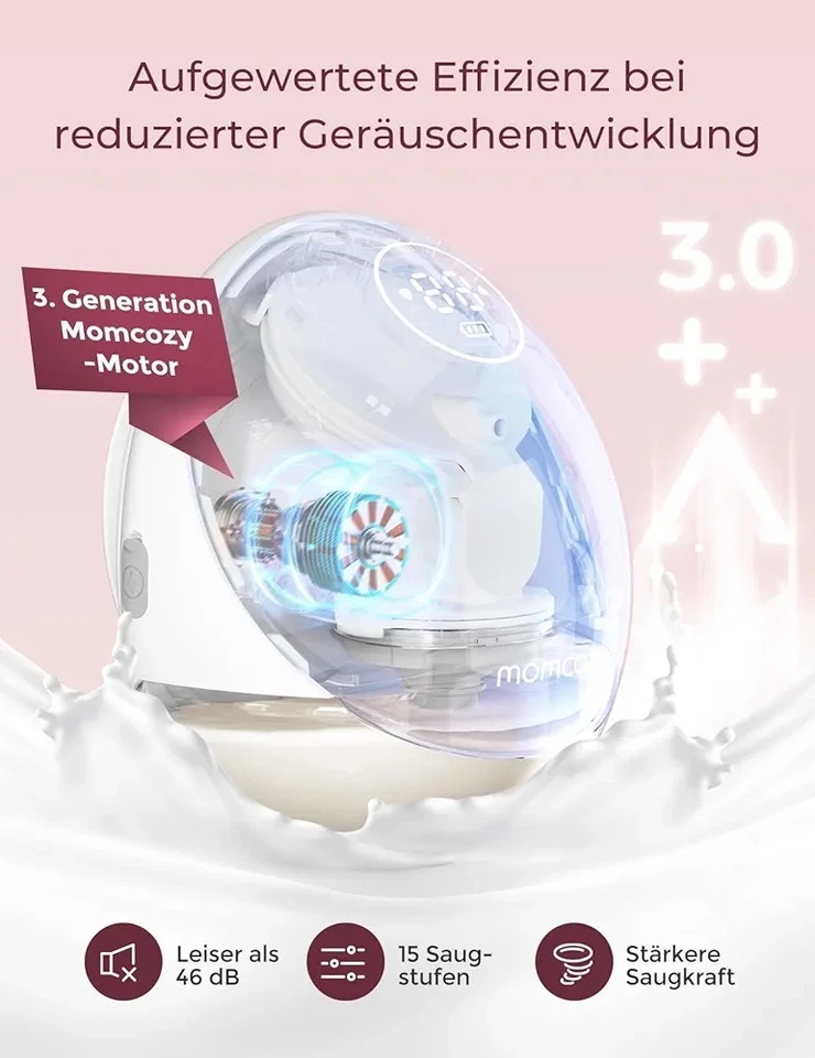 Momcozy Freihändige Milchpumpe Mobile Flow | M9 Upgrade Rot 1 Stück / Neu & OVP - Bild 3 von 4