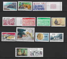 ANDORRE  1990/91   LOT  12  TIMBRES   N**    COTE  36,00€