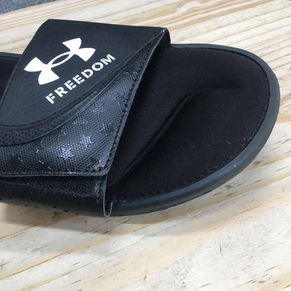 Sandalias Under Armour para hombre 8 Ignite Freedom deslizables negras sin cordones 3025686-001 Foto 3 de 4