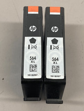  2 Genuine HP 564XL Black Ink Cartridge CN684WN - EXP 2018